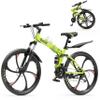Betterland 26 Inch Mountain Bike, 21 Speeds Full Suspension Dual Disc Brake, Folding Bikes High Carbon Steel Frame and Non-Slip Quick Release tire Bicycle for Men Women(LH-Green) view 1