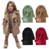 AIMAOMI Toddler Baby Girls Faux Fu Coats Lapel Collar Open Front Teddy Long Trench Coat Winter Fleece Jacket (Red, 3-4 Years) view 1