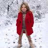 AIMAOMI Toddler Baby Girls Faux Fu Coats Lapel Collar Open Front Teddy Long Trench Coat Winter Fleece Jacket (Red, 3-4 Years) view 2