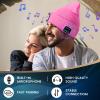 VIBELITE Bluetooth Beanie Hat with Light, USB Rechargeable LED Headlamp with Wireless Headphones, Valentines Day Gifts for Him, Men, Teen Boys, Husband, Women, Boyfriend, Pink view 2