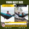 OLALACOZY Camping Hammock,Camping Essentials,Lightweight Portable Double & Single Hammock with Tree Straps, Camping Gear for Outside Hiking Camping Beach Backpack Travel, Blue & Light Black, Large view 2