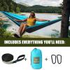 OLALACOZY Camping Hammock,Camping Essentials,Lightweight Portable Double & Single Hammock with Tree Straps, Camping Gear for Outside Hiking Camping Beach Backpack Travel, Blue & Light Black, Large view 4