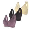 1/3 Pack Front Buckle Underwear for Women, Smooth No Steel Ring Soft Wide Shoulder Strap Bra, Elderly Ladies Comfy Vest view 1