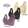 1/3 Pack Front Buckle Underwear for Women, Smooth No Steel Ring Soft Wide Shoulder Strap Bra, Elderly Ladies Comfy Vest view 2