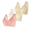 1/3 Pack Front Buckle Underwear for Women, Smooth No Steel Ring Soft Wide Shoulder Strap Bra, Elderly Ladies Comfy Vest view 1