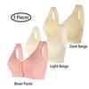 1/3 Pack Front Buckle Underwear for Women, Smooth No Steel Ring Soft Wide Shoulder Strap Bra, Elderly Ladies Comfy Vest view 2