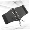 CONGARTENO 1pc Women Lace Bowknot Tie Waist Belt for Dress Skirt and Shirt Decoration Wide Belt for Skirts and Black view 2