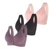 1/3 Pack Front Buckle Underwear for Women, Smooth No Steel Ring Soft Wide Shoulder Strap Bra, Elderly Ladies Comfy Vest view 1