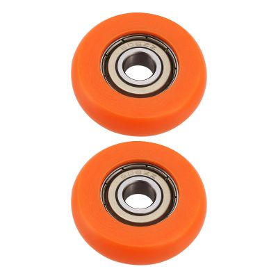 OTOTEC 2PCS Rowing Machine Seat Wheel Outer Diameter 36mm Width 10mm Inner Diameter 8mm Nylon Stainless Steel Roller Wheel with Bearing Load Capacity 67kg Orange
