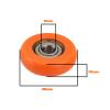 OTOTEC 2PCS Rowing Machine Seat Wheel Outer Diameter 36mm Width 10mm Inner Diameter 8mm Nylon Stainless Steel Roller Wheel with Bearing Load Capacity 67kg Orange view 4