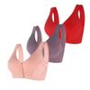 1/3 Pack Front Buckle Underwear for Women, Smooth No Steel Ring Soft Wide Shoulder Strap Bra, Elderly Ladies Comfy Vest view 1