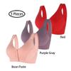 1/3 Pack Front Buckle Underwear for Women, Smooth No Steel Ring Soft Wide Shoulder Strap Bra, Elderly Ladies Comfy Vest view 2
