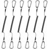 Alwonder 6-Pack Fishing Lanyards Tool Lanyards for Hand Tools, Retractable Tool Lanyard Steel Wire Coiled Ropes Safety Tether Fly Fishing Lanyard for Pliers Scissors Fishing Gear Gray 39.3IN view 1