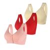 1/3 Pack Front Buckle Underwear for Women, Smooth No Steel Ring Soft Wide Shoulder Strap Bra, Elderly Ladies Comfy Vest view 1