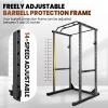 1200 lbs Power Cage, 1200 lbs Multi-Functional Power Rack, Rated Lifting CageSquat Rack with Accessories, Squat Rack for Weight Training, Black view 3