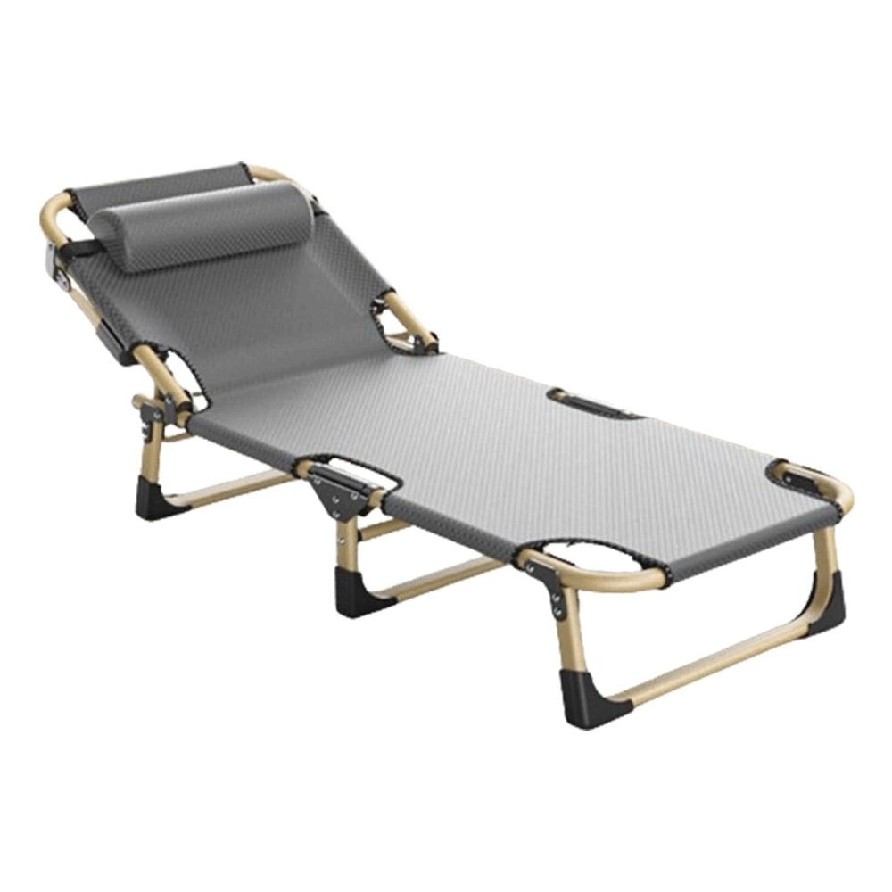 KrrNFYSG Portable Camping Cots 5 Position Adjustable Backrest Camping Cots for Adults with Pillow Load 330 Lbs Cots for Camping