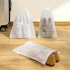 20 PCS Travel Shoe Bags Drawstring Shoe Pouches Storage Shoe Bags for Travel Soft Cloth Traveling Shoe Organizer White view 3