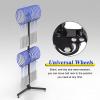 LZMZMQ School Hanging Racket Organizer Holder, Large Capacity Tennis Badminton Racquet Display Rack Vertical Floor, for Gymnasium/Tennis Court/Clubs/Kindergarten, with Casters view 3