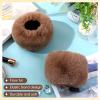 SATINIOR Faux Fur Short Wrist Cuff Winter Fuzzy Wrist Cuff Warmers for Women Girls Favors(Khaki) view 2