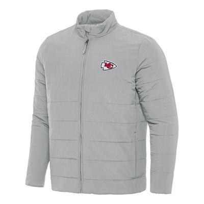 Antigua Men's Gray Kansas City Chiefs Swelter Full-Zip Jacket