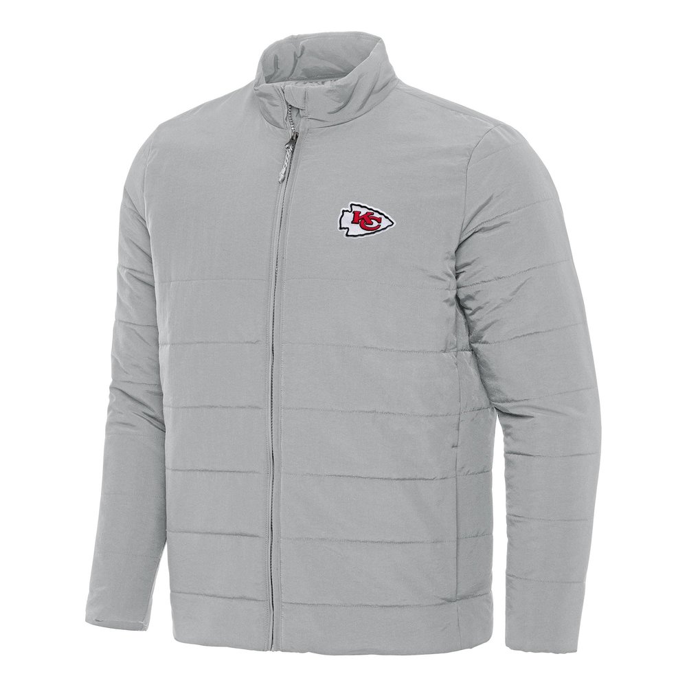 Antigua Men's Gray Kansas City Chiefs Swelter Full-Zip Jacket