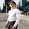 IVOVFANZY Mens Turtleneck Long Sleeve Shirts Thermal Base Layer Top Lightweight Undershirt(White, XL) view 3