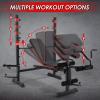 Arlopu 900LBS 6-in-1 Adjustable Weight Bench Set W/Leg Extension and Preacher Curl, Multi-Function, Olympic Foldable Bench Press Set W/2" Pegs and 40 Squat Rack, Flat Exercise Workout for Home Gym view 2