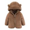 Baby Girls Bear Ears Shape Wool Long Sleeve Zipper Up Hooded Jacket Sweatshirt Outwear Cardigan Fall Winter Clothes (A-C, 18-24 Months) view 1