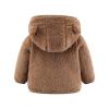 Baby Girls Bear Ears Shape Wool Long Sleeve Zipper Up Hooded Jacket Sweatshirt Outwear Cardigan Fall Winter Clothes (A-C, 18-24 Months) view 3