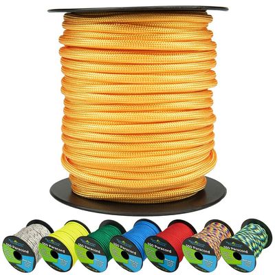 West Coast Paracord 550lb Paracord Spools 7 Strand Type III Tactical Parachute Cord for Hiking, Camping, and Fishing Goldenrod (100 ft)