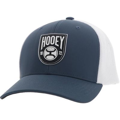 HOOEY Bronx Adjustable Snapback Mesh Trucker Back Hat (Blue/White)