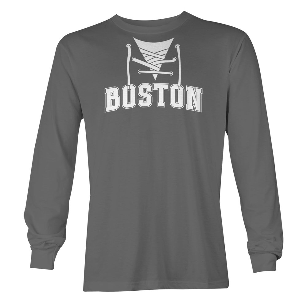 Haase Unlimited Boston - Sports City Hockey Unisex Long Sleeve Shirt (Charcoal, XX-Large)