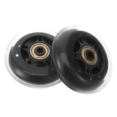 JEWEDECO 2pcs Roller Skate Wheels Transparent Pu Replacement Wheels Bearings Wear-Resistant High Elasticity for Outdoor Skating Upgrade Your Roller Skates