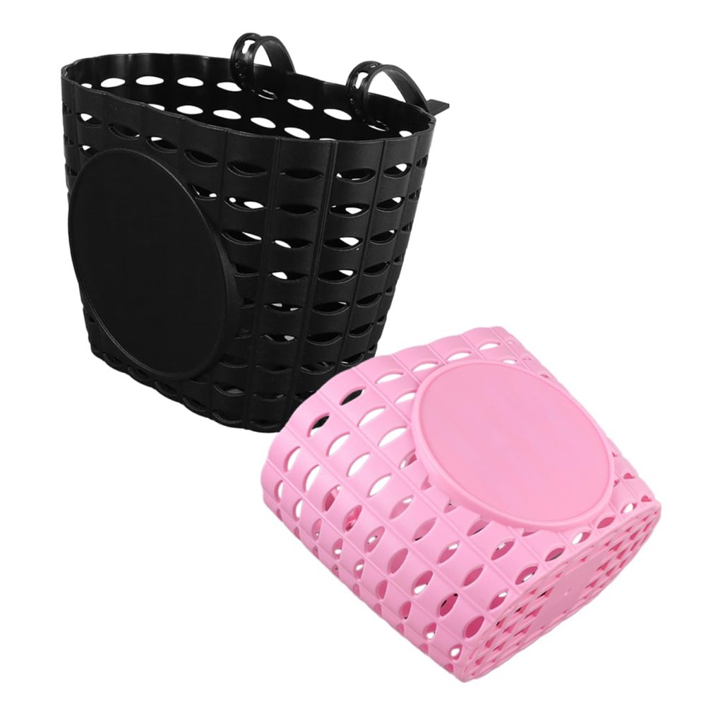 BCOATH 2pcs Plastic Bike Basket Front Cruiser Bike Basket Pink Large Capacity Bicycle Vegetable