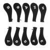 10 Pcs Golf Covers Golf Iron Rod Zipper Hat Cover Protector Covers Black view 1