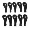 10 Pcs Golf Covers Golf Iron Rod Zipper Hat Cover Protector Covers Black view 2
