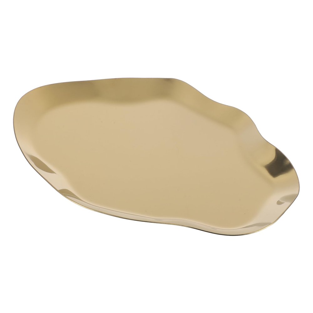 Garneck Jewelry Dish Decorative Trinket Plate Ring Holder Earring Display Tray Fruit Serving Tray Stainless Steel Gold