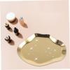 Garneck Jewelry Dish Decorative Trinket Plate Ring Holder Earring Display Tray Fruit Serving Tray Stainless Steel Gold view 2