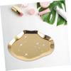 Garneck Jewelry Dish Decorative Trinket Plate Ring Holder Earring Display Tray Fruit Serving Tray Stainless Steel Gold view 3