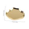 Garneck Jewelry Dish Decorative Trinket Plate Ring Holder Earring Display Tray Fruit Serving Tray Stainless Steel Gold view 4