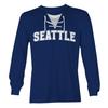Seattle - Sports City Hockey Unisex Long Sleeve Shirt (Navy, XX-Large) view 1