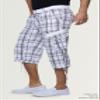 X RAY Men's Belted Long Cargo Shorts for Men, Below Knee Length Mens Cargo Shorts, 3/4 Pants (Big and Tall Shorts for Men) Plaid White 28 view 3