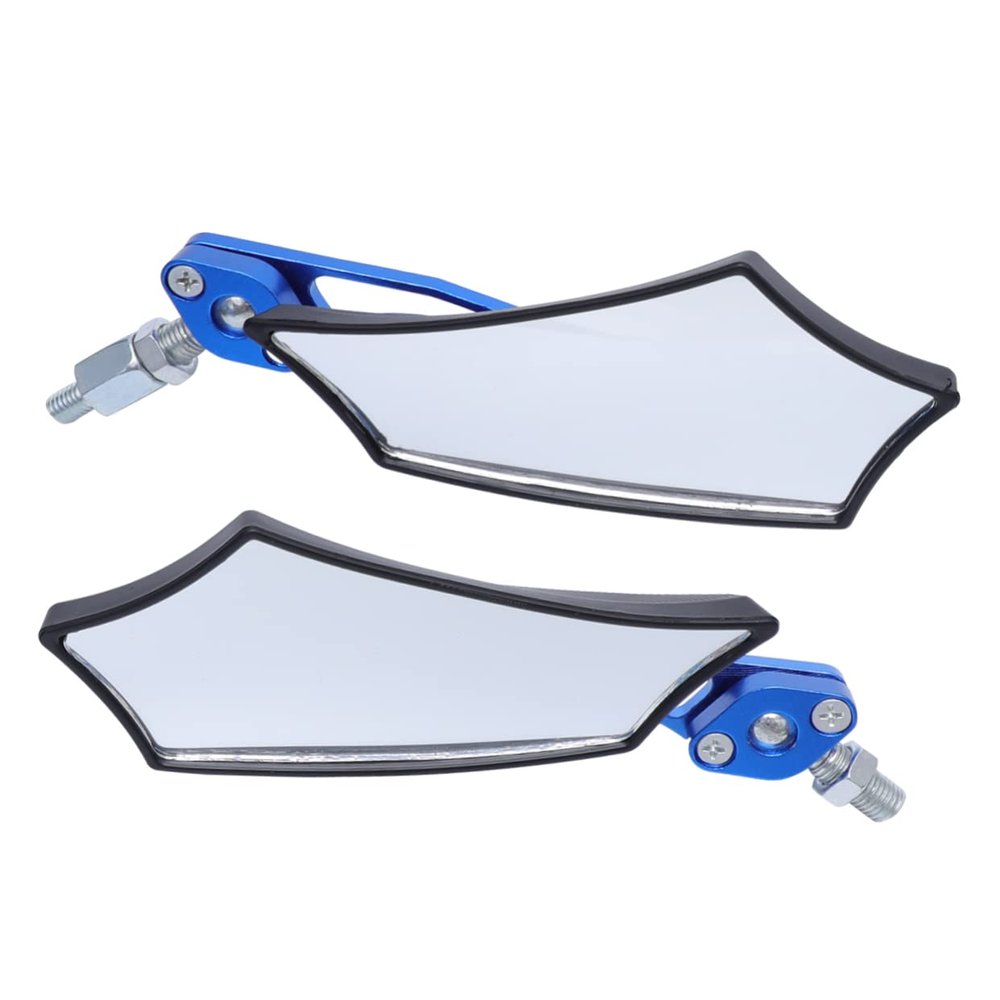 NULYLU 2pcs Alloy Bike Rearview Mirrors Lightweight Convex Safety Mirrors for Electric Bikes Motorcycles Scratch Resistant Unique Design Easy Installation Blue