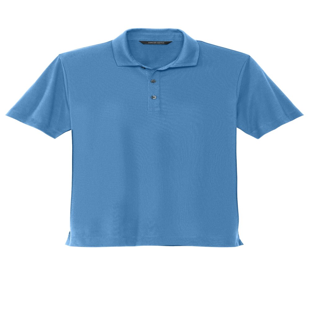 Mercer+Mettle Unisex Stretch Jersey Polo | Short Sleeve Work Polo for Men & Women, Moisture Wicking Jersey Shirt, Parisian Blue, X-Small
