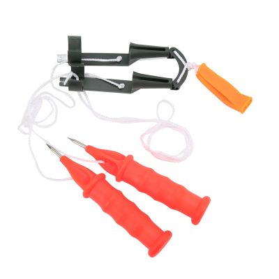 Winter Ice Fishing Safety Kit 2Pcs Ice Picks with Emergency Whistle, Essential Life Saving Tackle Tool (White Rope)