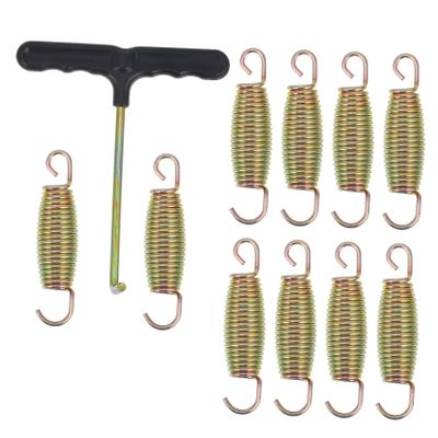 GOOHOCHY 1set Practical Galvanized Steel Trampoline Springs Drag Hooks Tension Springs for Outdoor Trampoline Accessories Easy Installation and for Enhanced Jumping