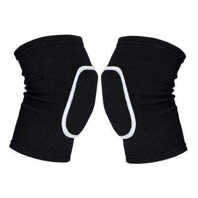 TOBBOMEY Thick Knee Pads for Volleyball Dance Skating Anti-slip Support for Girls and Women Flexible Breathable Multi-sport Use Black with White Trim