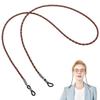 TENDYCOCO Anti-Skid Eyeglasses Holder Strap Cord - Pu Leather Glasses Chain Lanyard for Outdoor Sports, Men, Women, Kids - Comfortable and Adjustable Neck Strap (Brown) view 1