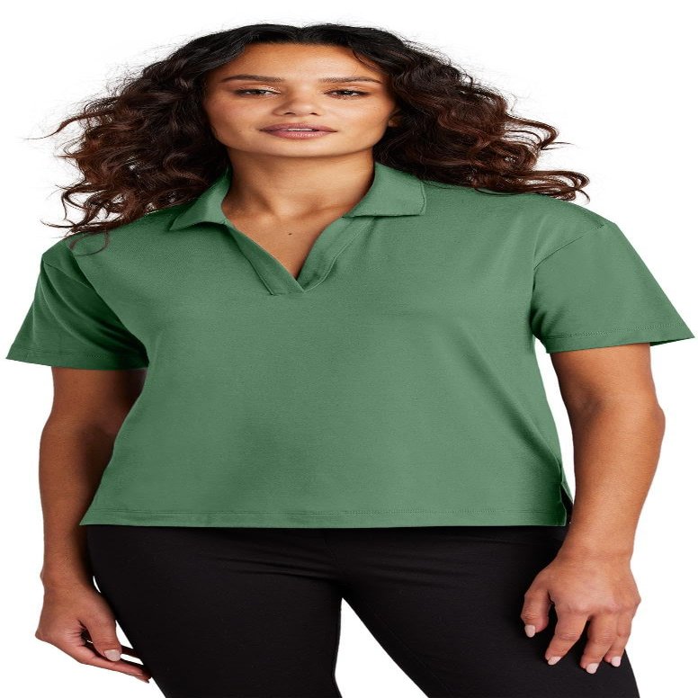 Mercer+Mettle Women's Stretch Jersey Polo | Short Sleeve Work Polo for Women, Moisture Wicking Jersey Shirt, Sage, Medium