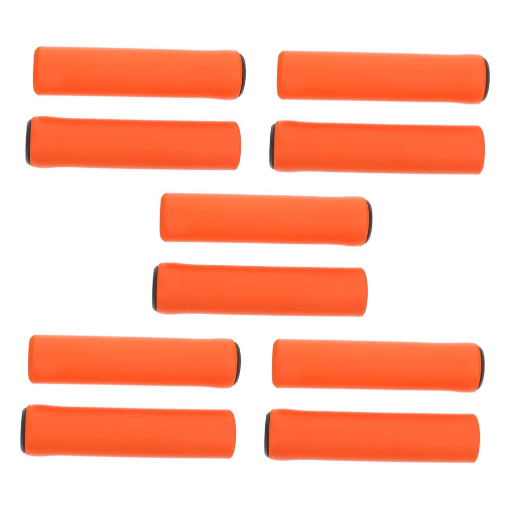 VANZACK 5pairs Comfortable Silicone Cycling Handlebar Covers Anti-Slip Design for Mountain and Road Bikes Shock-Absorbing Grip Lightweight and Durable Orange Color